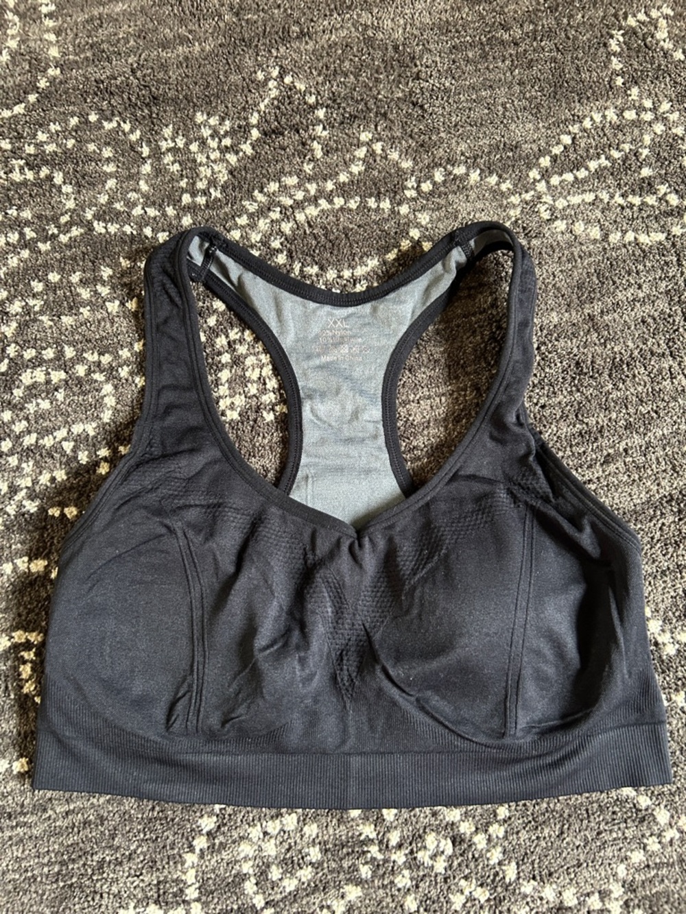 Black Racerback Support Sports Bra - Women